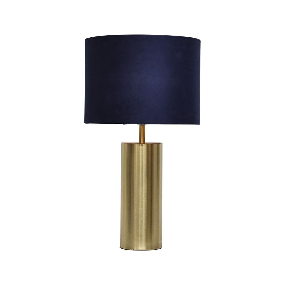 First Choice Lighting - Table Lamp - 40cm - Navy Blue Velvet