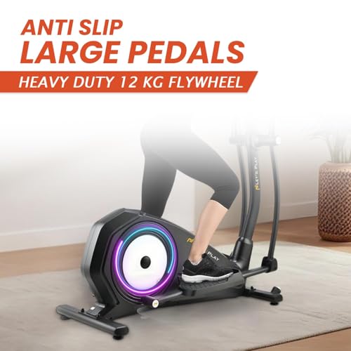 Image of LET'S PLAY Semi-Commerical Elliptical Cross Trainer for Home Gym Max Weight Capacity 120kg, Flywheel 12kg, LCD Display, Pulse Sensor, Anti-Slip Pedal & Motorized Magnetic Resistance