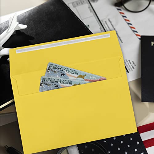 Enveloppes A1 jaune auto-adhésives pour invitations sans colle