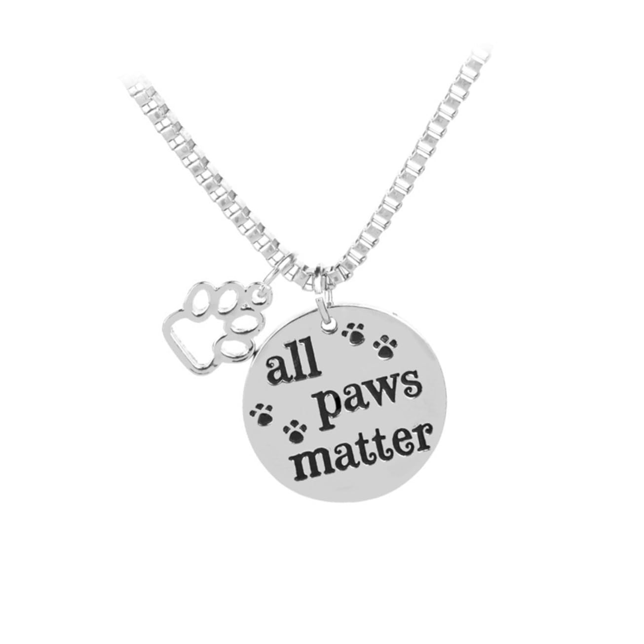 SUPVOX Pet Jewelry Set Dog Necklace ' Paws Matter' Pendant Fashion Chain for Dogs