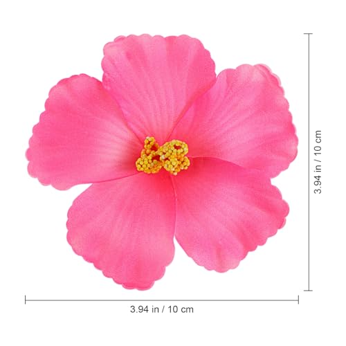 Image of Housoutil Artificial Hibiscus Flowers, 10 Pcs Foam Fake Hawaiian Flower Centerpieces, Faux Tropical Luau for Party Decorations, DIY Summer Hair Clip Accessories, Table Decor (Pink)
