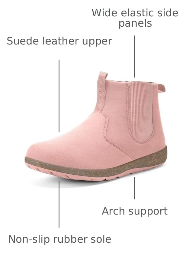 Image of Womens Mens Chelsea Boots Minimalist Winter Snow Boots Wide Width Ankle Booties with Arch Support Slip-on Short Boot Shoes