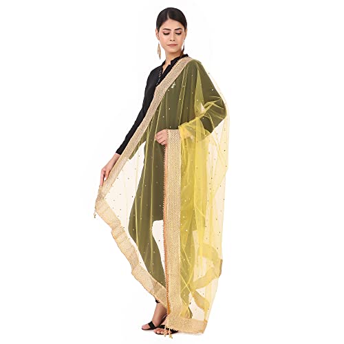 Image of Traditions Bazaar Women's Net Zari Border Dupatta