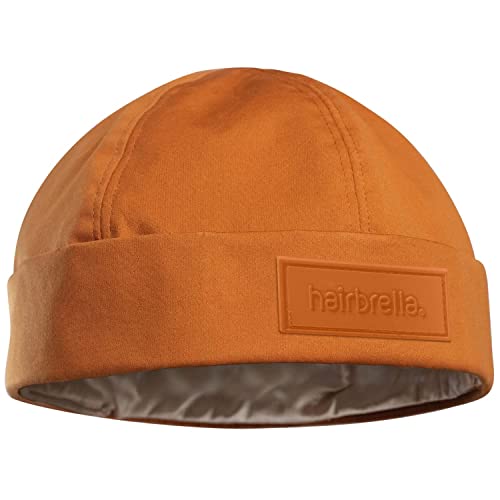 Hairbrella Brimless 100% Waterproof Docker Rain Hat For Men & Women - Beanie Satin-Lined Rainproof Cap With Adjustable Strap Lightweight Outdoor - Xl Caramel #TOP11