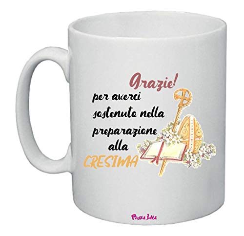 Regali Pazza idea Tazza Decorata Catechista - 8 X 10 cm - Ceramica - Cresima - Regalo Perfetto - Collezione Fine Anno