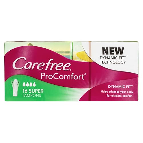 Carefree ProComfort Fragrance Free Super Tampons 16 Pack | Super absorbent for Heavy Flow