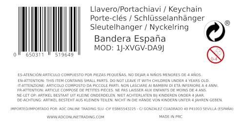 ADCSHOP - Llavero a dos caras de Bandera de España con Águila de San Juan yFrancisco Franco en bajorrelieve. Unisex. + Pulsera de bandera de España de hilo tricotado.