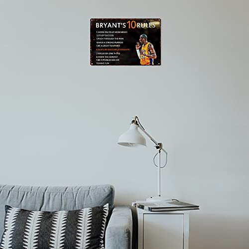 Motivational Quotes Sign Mamba Mentality Poster Basketball Wall Art Inspirational Sport Poster Basketball Posters Basketball Sports Ten Rules Tin Sign Basketball Room Metal Decor For Boys Locker Room Signs Gym Decorations #TOP4
