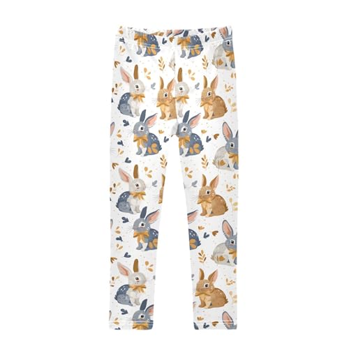 Cute Animal Bunny Rabbit Girls Leggings Soft Stretch Workout Yoga Dance Pants for Kids Casual Tights