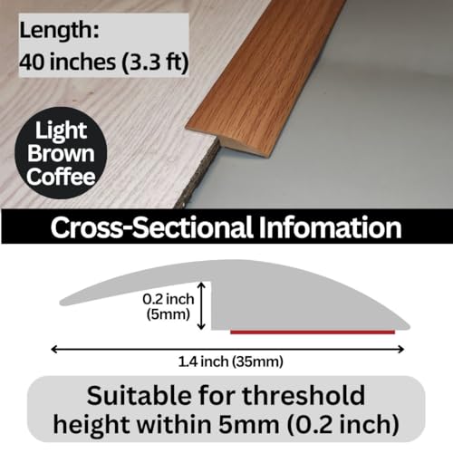 Maxiroc 004LB100 Floor Transition Strip Self Adhesive Carpet Wood Tile Vinyl Flooring Laminate Transition Cover Edge Trim Gap Doorway Threshold thumb #2