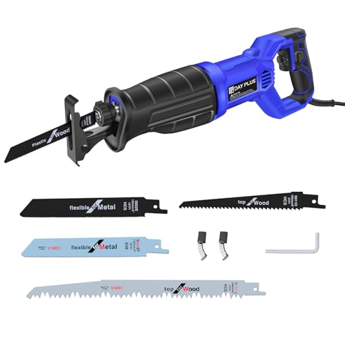 Sierra de Sable 900W con 5 Cuchillas, Sierra Alternativa 2800RPM Sierra Sable Puede Cambiar Rápidamente la Hoja de Sierra, Sierra Universal Super Motor Puede Cortar Oro Roto Madera, Plástico,Hueso,etc
