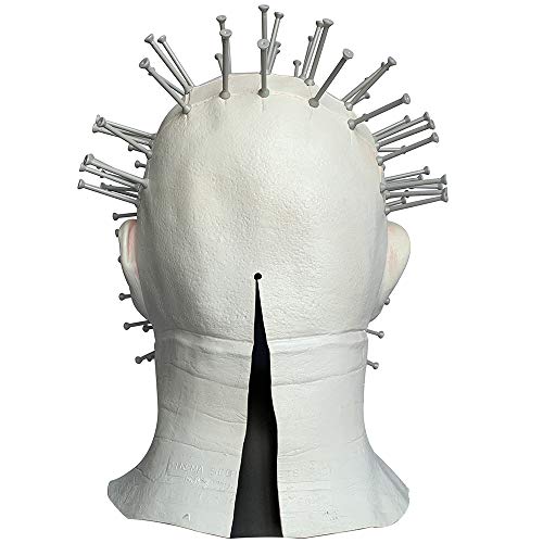 Pinhead Mask With Plastic Nails Horror Mask Hellraiser Iii Halloween Cosplay Costume Accessory White #TOP4