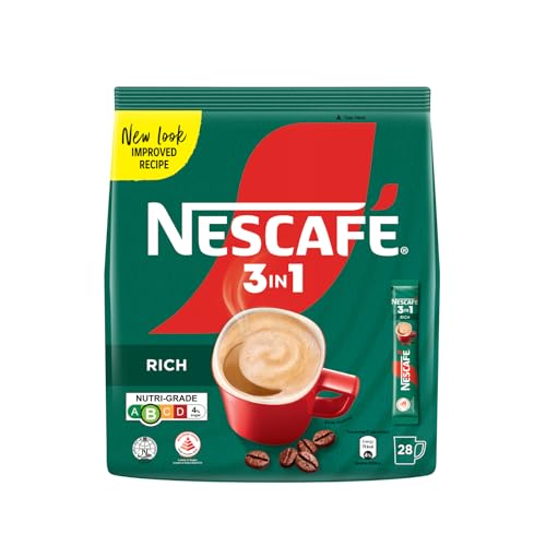 Nescafe 3 In 1 Rich Coffee Powder - 25 Sachets Bag, 475 Gram