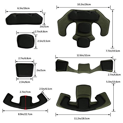 Yzpacc Tactical Helmet Pads, Universal Replacement Ex Helmet Internal Memory Foam Pad Protective Mat For Ach Mich Team Wendy Fma Exf Helmet (Black) #TOP1