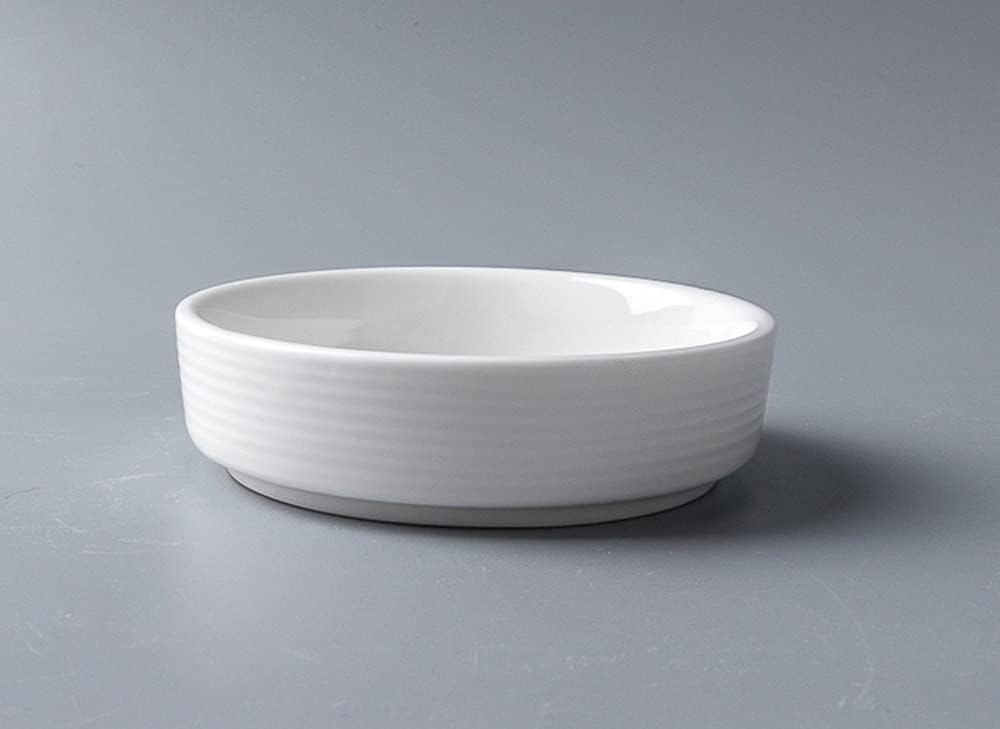 4pcs White Ceramic Seasoning Dishes Appetizer Plates,3 Inches
