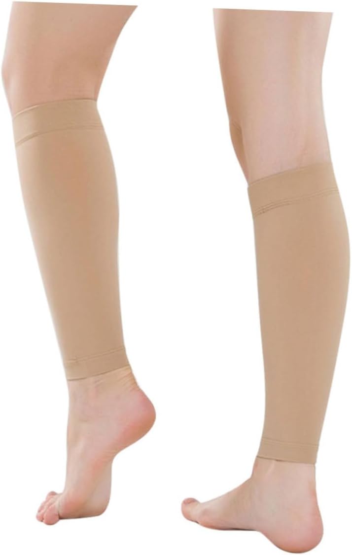 1 Pair Compression Calf Sleeve Breathable Leg Sleeves for Men Women for Running Cycling Sports Secure Fit Comfortable Design Skin Tone
