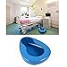 Bedpan for Women Men, Firm Thick Stable PP Bedridden Patient Hospital Home Elderly Bed Pan Emergency Device (Blue)