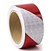 Produktbild Wekuw Reflektorband, Reflektorband Selbstklebend, Absperrband Rot Weiß, Warnaufkleber Reflektierendes Klebeband, Reflektierende Aufkleber, für Treppe, Fahrzeuge, Boote, Wegweiser, Briefkasten