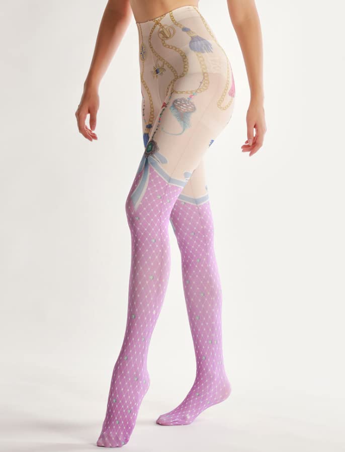 Image of Sahabowi Women Tights, Opaque High Waist Pantyhose, Vintage Control Top Stockings