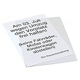 Einlegetasche für Warnaufsteller, 29,9x19,9 cm