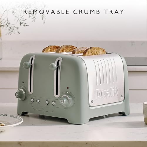 Dualit 4 Slice Lite Toaster | 2kW Toasts 120 Slices an Hour | Polished with Sage Trim | Bagel & Defrost Settings | 36 mm Wide Slots | 46220 - Image 6