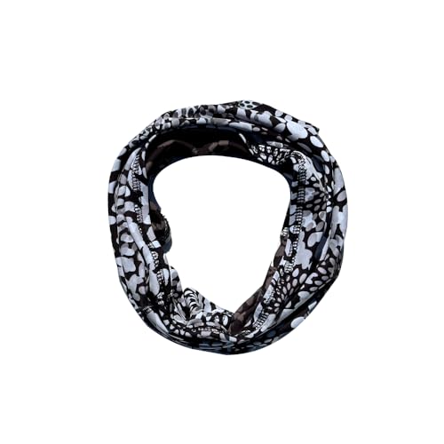 Image of BANDI UPF 50+ Reversible Sun Wrap - Lightweight UV Neck Gaiter for Women, Travel Scarf, Outdoor Protection, Made in USA - Reversible Dual Print, Moonflower /Pebbles