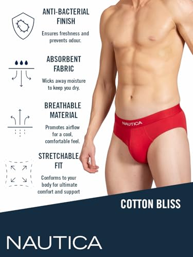 Image of Nautica Men's Cotton Blend Classic Solid Briefs
