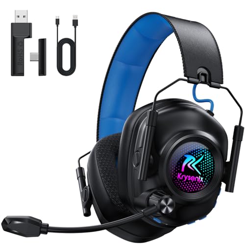 Krysenix Wireless Gaming Headset with Noise Canceling Microphone for PC,