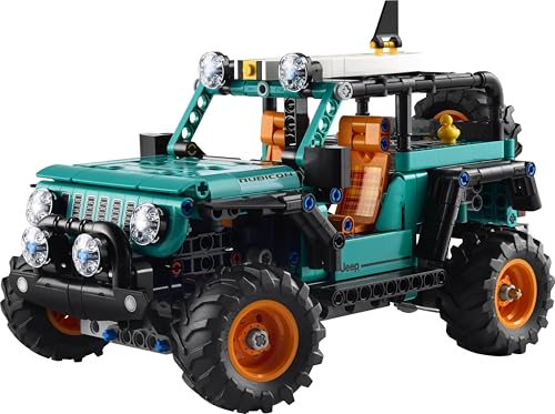 Image of LEGO Technic Jeep Wrangler Rubicon SUV - Model Car Kit - Jeep Branded Building Set with Duck 42227