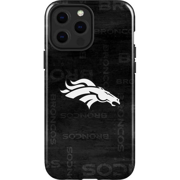 Skinit Impact Phone Case Compatible with iPhone 14 Pro Max - Officially Licensed NFL Denver Broncos Black & White Design