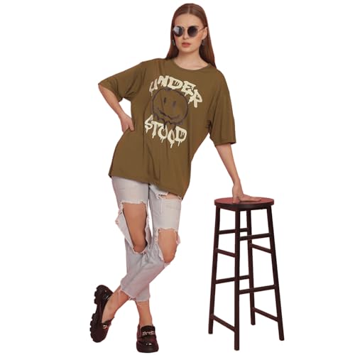 Image of Mack Jonney Printed Round Neck Cotton Regular Fit Oversize Half Sleeves Tshirt for Women(Pack of 3)-MACK631093