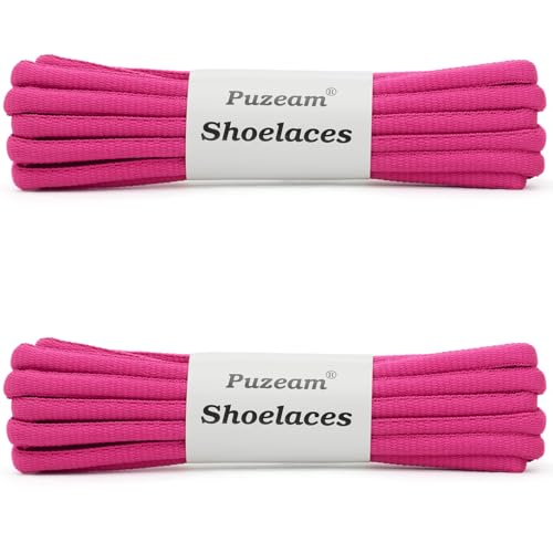 Image of 2 Pairs Oval Athletic Shoelaces 33 Colors 1 /4 inch Half Round Shoe Laces for Sneakers