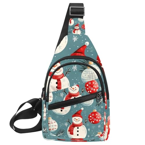 Mochila cruzada navideña con muñeco de nieve, el regalo ajustable perfecto