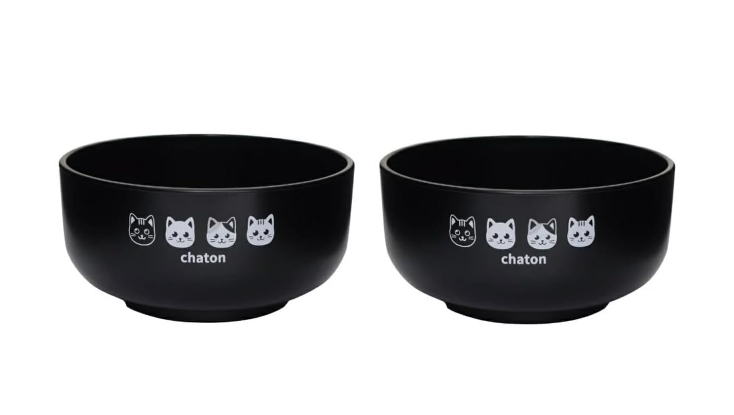JapanBargain4925, Japanese Rice Bowl Plastic Lacquered 5" Kitty Cat Soup Bowl, Made in Japan, 2 pack