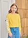 Haloumoning Girls Cute Daisy Pinted Cropped Sweatshirt Kids Long Sleeve Crop Tops Fall Fashion Shirts Yellow