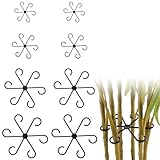 Pflanzenstützen Set 8 Stück Staudenhalter Pflanzenstütze Pflanzstütze Blumenhalter Garten Stützring in 4 Größen für Zimmerpflanzen, Blumen, Rosen, Tomaten(Schwarz)