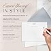 Curio Press Personalized Stationery Set, Custom Note Cards with Name & Monogram, Personalized Thank You Cards with Envelopes, Personalized Note Cards Handmade Stationery Cards - Outline Mono Flat