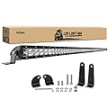 Nilight - 40007C-A 51Inch 250W Super Slim Spot Flood Combo Bar Driving Fog Single Row Off Road LED Lights-2 Style Mounting Brackets, White
