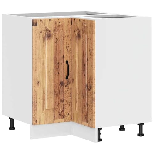 vidaXL Mueble bajo esquinero Cocina Kalmar Madera Antigua ingeniería, gabinete de Base de Esquina, Unidad de Base de Esquina de Cocina, gabinete Inferior de Esquina