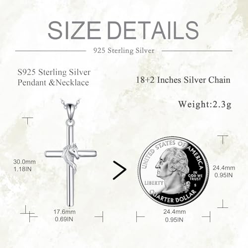 Horse Necklace Cross Necklace for Women 925 Sterling Silver Horse Jewelry Cross Pendant4