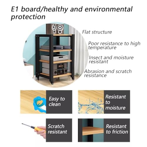 Étagère HiFi pour composants audio en bois A de qualité supérieure, meuble TV robuste - 5