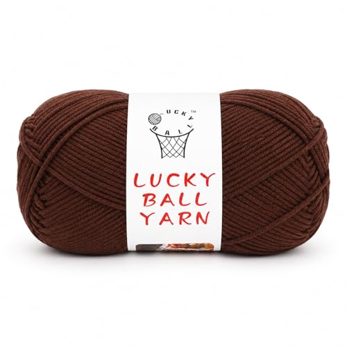 Image of LUCKY BALL Milk Cotton Yarn, 100g / 240 yd 60% Cotton 40% Acrylic #2 Fine Sport Yarn, Soft Crochet & Knitting Yarn for Amigurumi Dolls, Baby Items, Flowers, Hats, Sweaters, Blankets(Coffee)