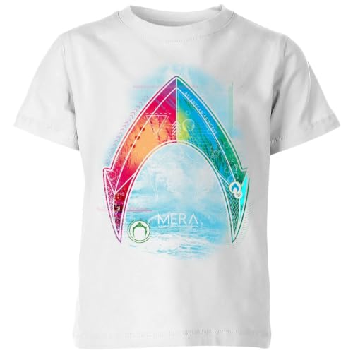 Image of Official Aquaman Mera Beach Symbol Kids T-Shirt White - YM