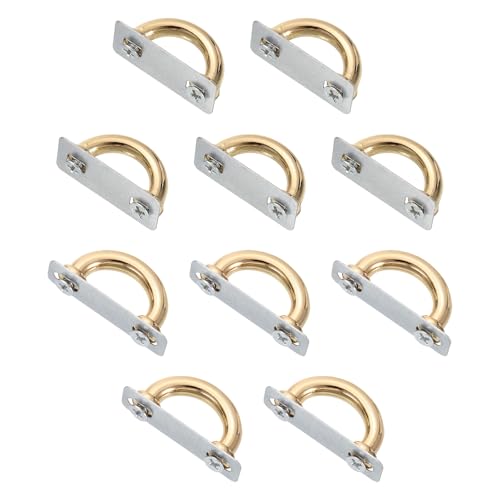 uxcell 10 Pcs Arch Bridge Buckle, Metal D-Ring Connector Buckles Shackle 25x16x4mm, 26x13x4mm for Bag Hanger Purse Strap DIY Craft, Light Gold