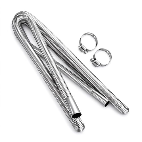 Diesel Heater Replacement Exhaust Pipe, 300cm,118.11inch, Single Layer Stainless Steel Air Generator Extension Kit Fuel Tank Gas Vent Hose (300cm single-layer)