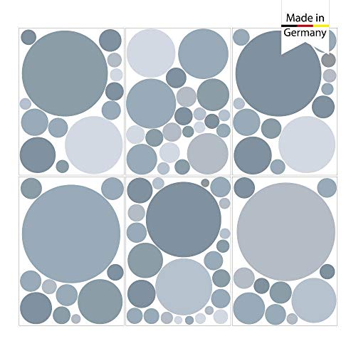 Wandtattoo Loft Wandsticker Kreise-Set, 90 Stück – Pastell Grau, Wandtattoo Kinderzimmer Deko, Wandsticker Kinderzimmer, Wand Aufkleber Kinder, Punkte Wandtattoo, Babyzimmer Deko, Kinderzimmerdeko