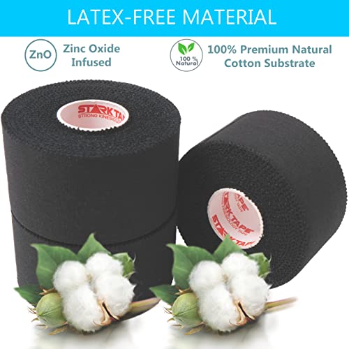 (3 Pack) Black Athletic Tape 1.5" X 45Ft Per Roll – Easy To Tear, No Sticky Residue Skin-Friendly. Very Strong Tapes For Athlete, Sport, Medical Trainers, First Aid Injury Wrap: Fingers Ankles Wrist #TOP3