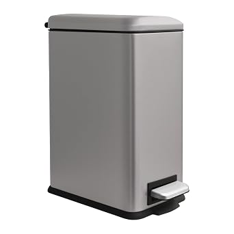 Bathroom Trash Can with Lid, Trashcan with Removable Inner Liner