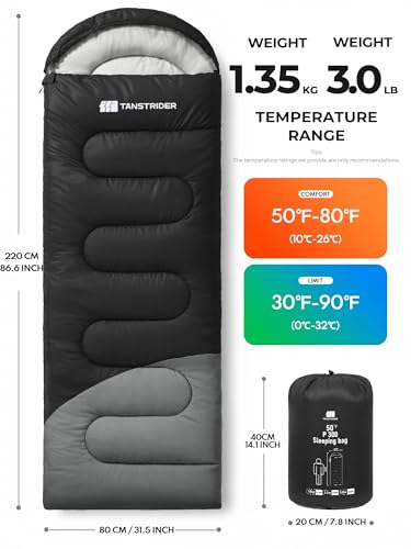 Sleeping Bags for Adults Warm Weather,3lb Backpacking Compact Lightweight Camping Sleeping Bag with Compression Sack for Kids,Camping Essentials Gear for Hiking,Travel,Climb,Outdoor, Indoor miniatura 2
