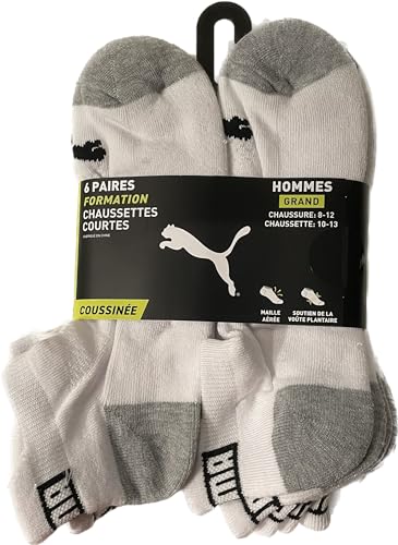 PUMA 6 PAIRS MEN'S LOW CUT TRAINING SOCKS SHOW 8-122